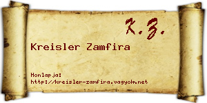 Kreisler Zamfira névjegykártya